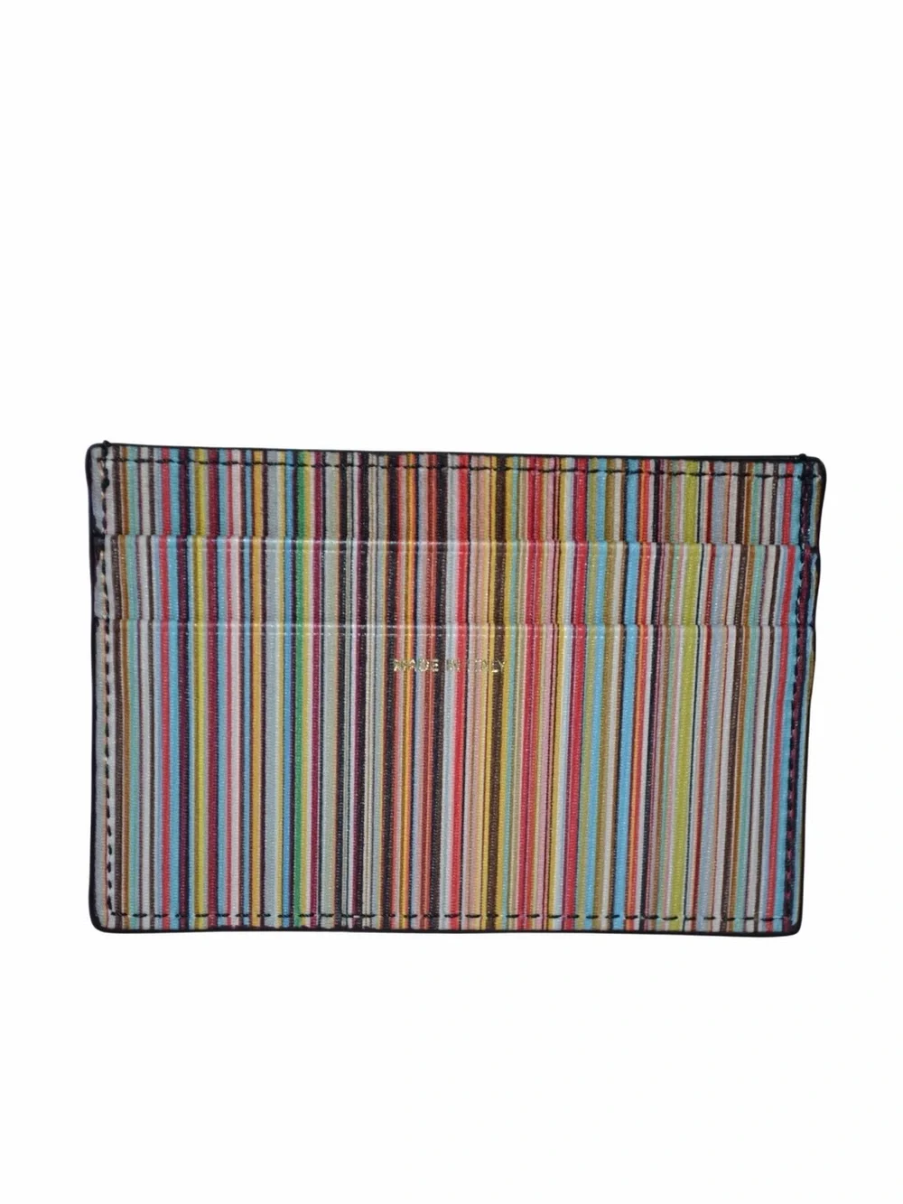 Paul Smith Rainbow Stripe Leather Card Case Wallet